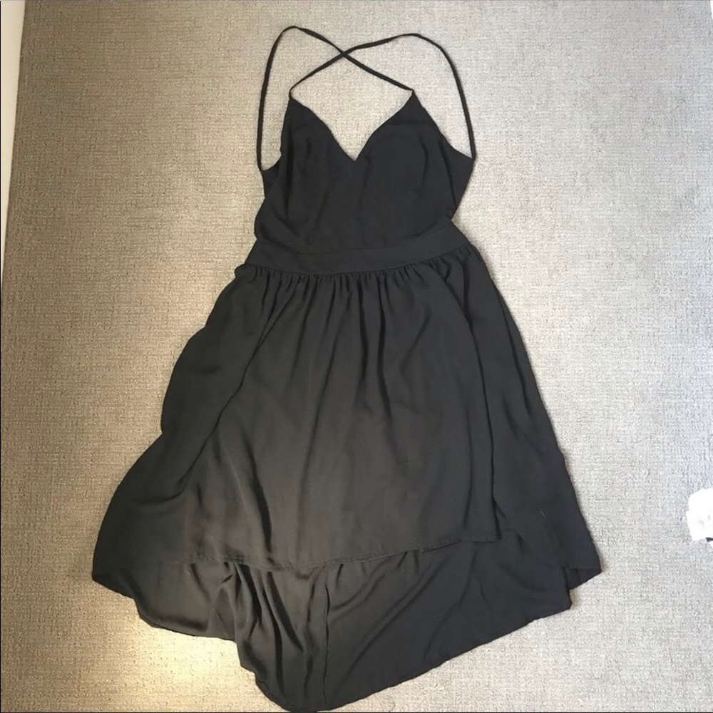 new love stitch black high-lo dress Large
